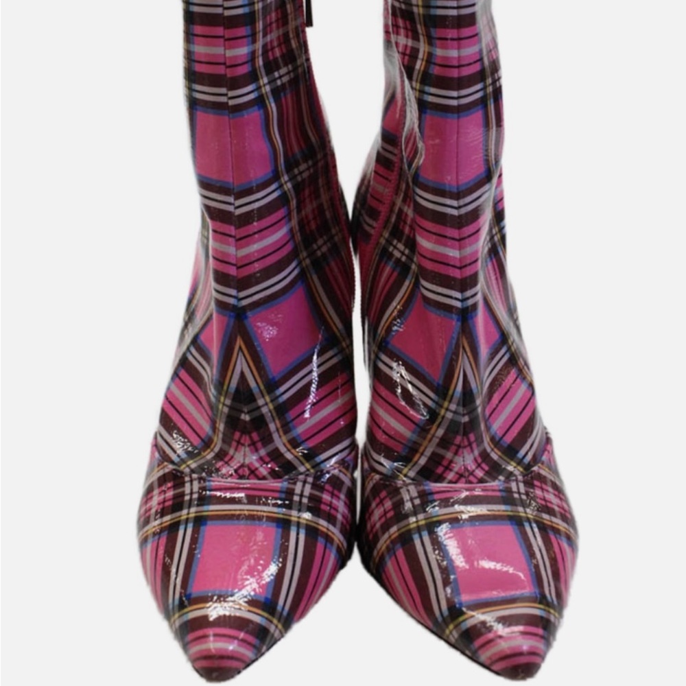 Jessica Simpson Pink Plaid Ankle Boots
